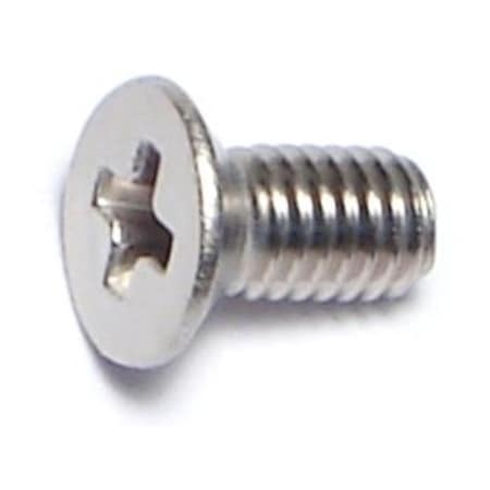 Midwest Fastener M3-0.50 x 6 mm Phillips Flat Machine Screw, Plain A2 Stainless Steel, 40 PK 38021